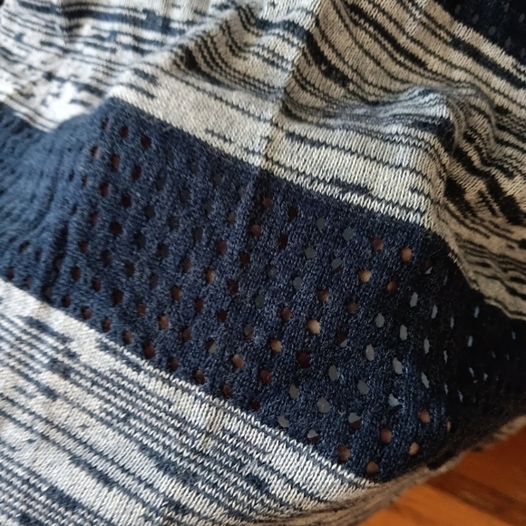 belldini crochet Cardigan Open Front Large Blue Gray STRETCH Breathable - Picture 5 of 6